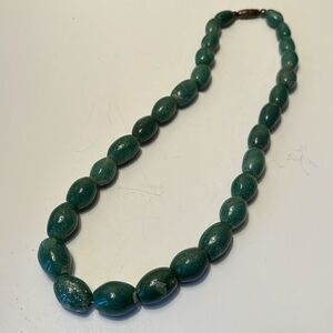 Vintage Dark Green Beaded Stones Size 18”